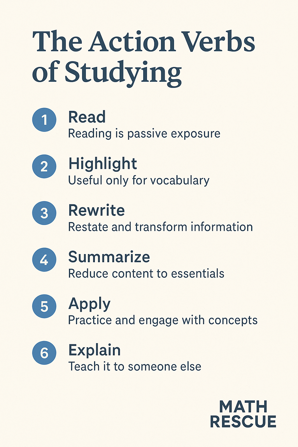 Studying Action Verbs