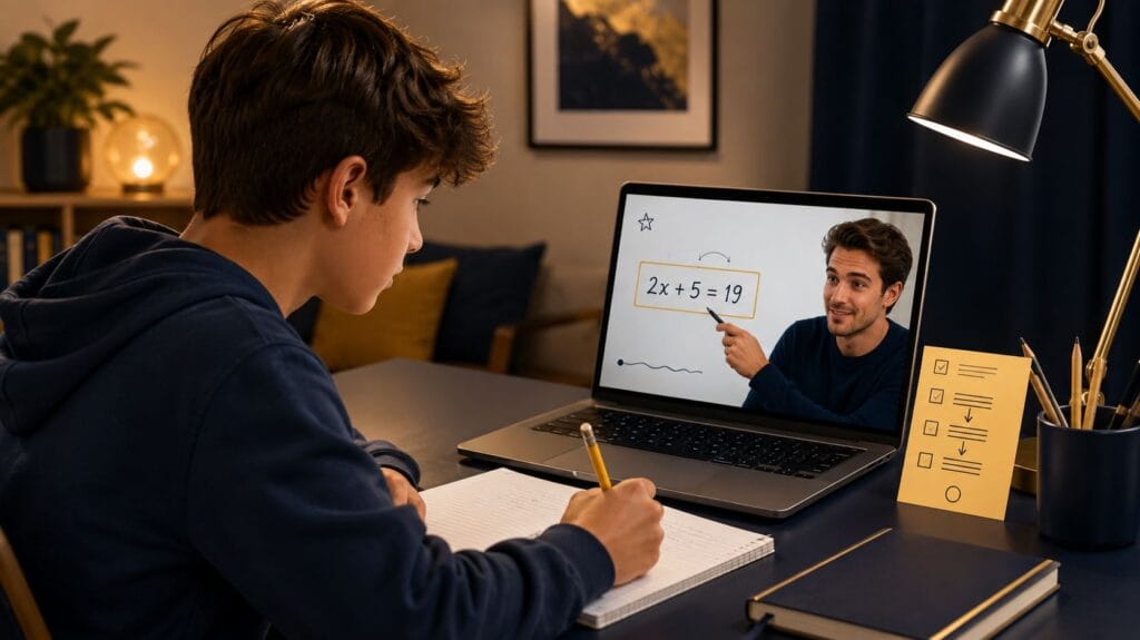 math tutor for ADHD students using short focused problem cycles in an online session